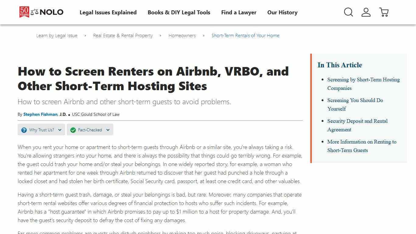 How to Screen Renters on Airbnb, VRBO, and Other Short-Term Hosting Sites